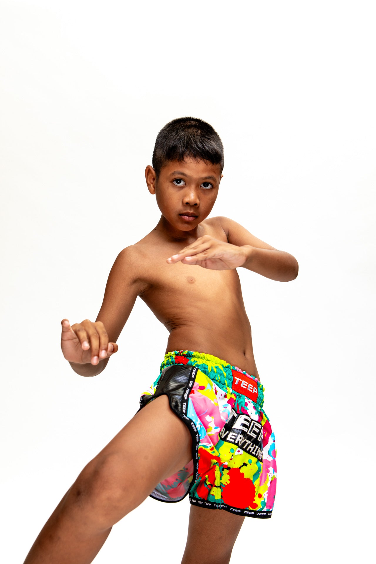 Kids TEEP multi-colour thai boxing shorts