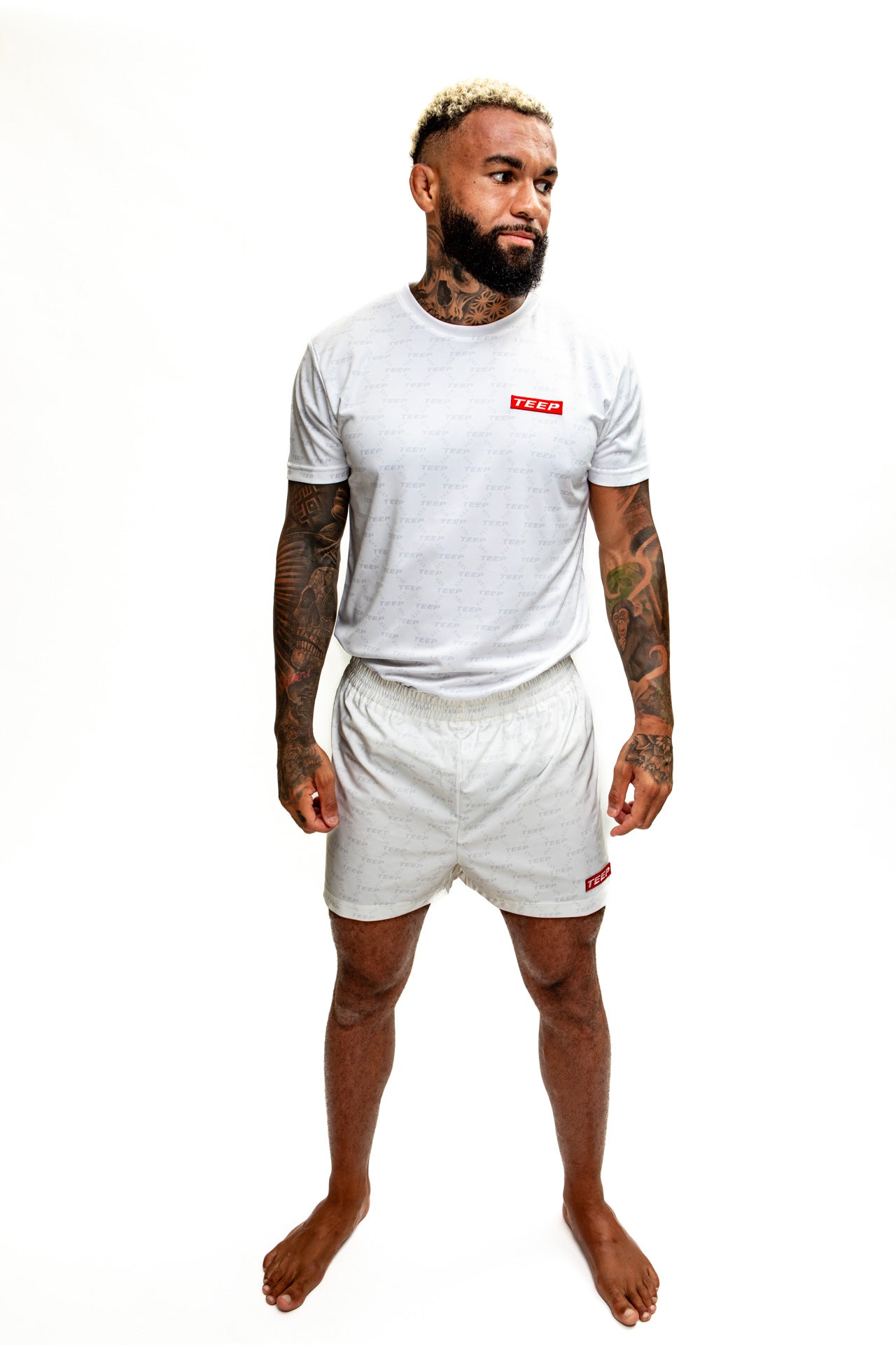 Signature Teep pattern Gym/ Casual shorts White
