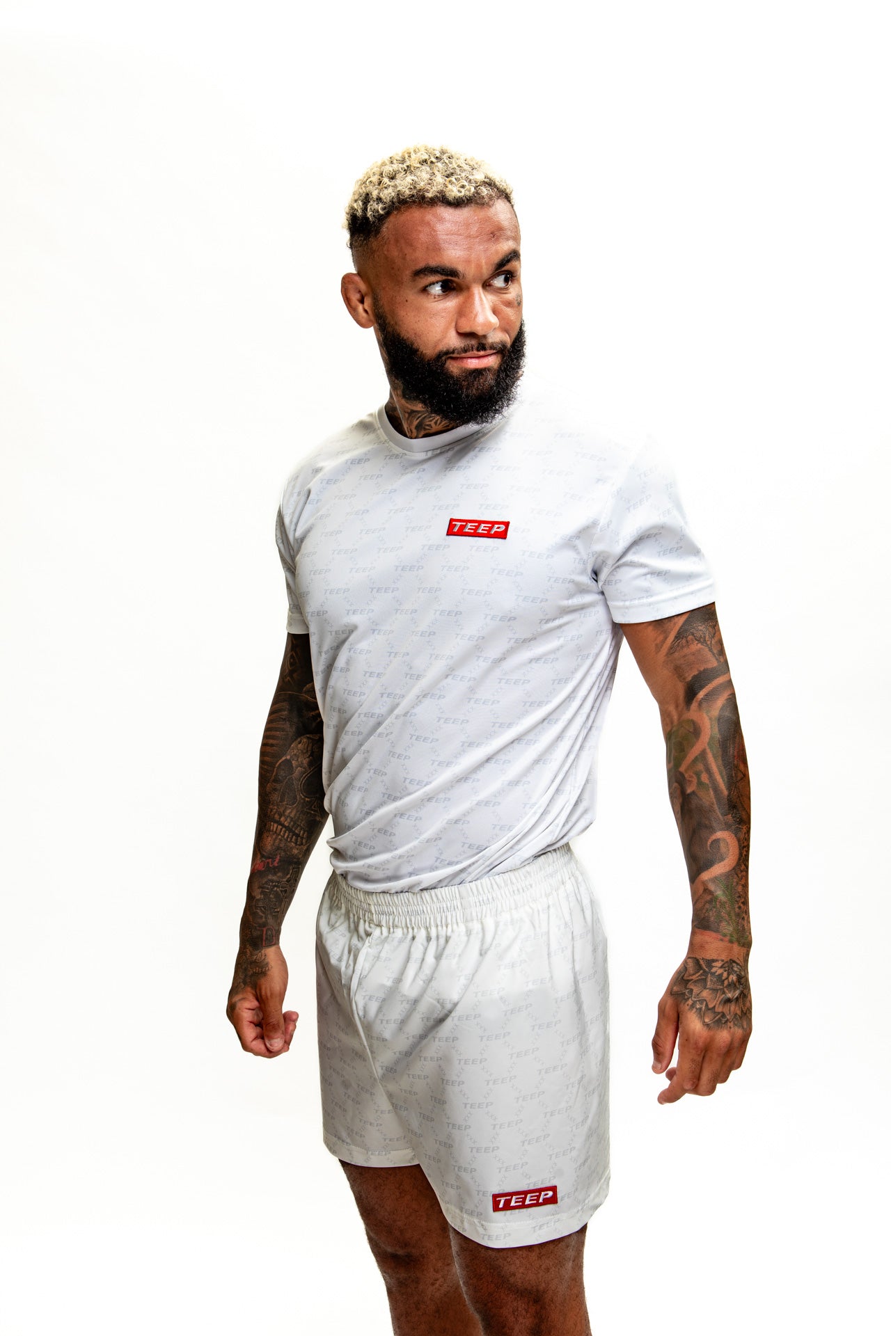 Signature Teep pattern Gym/ Casual shorts White