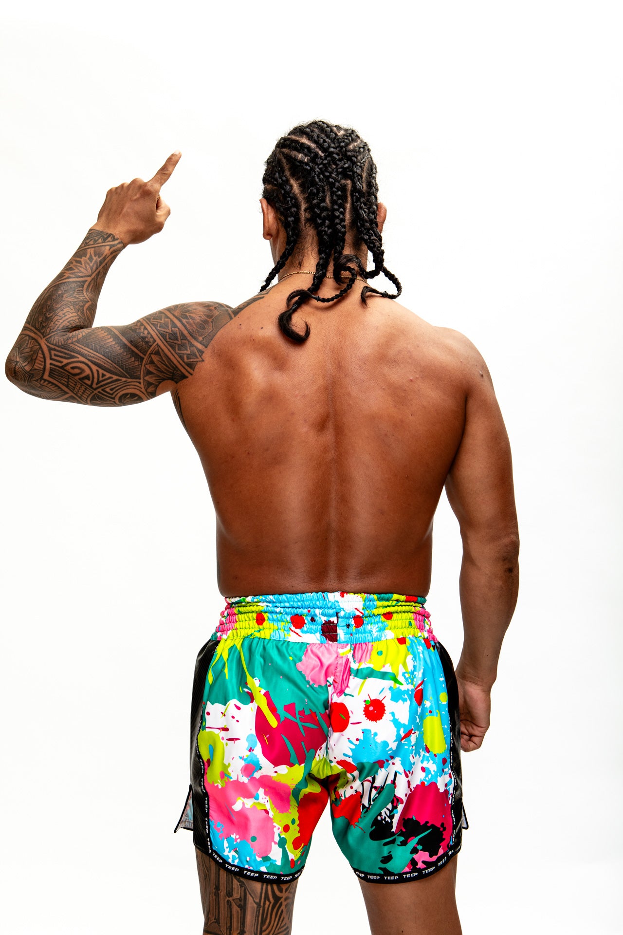 Teep Everything Splash paint Thai boxing shorts