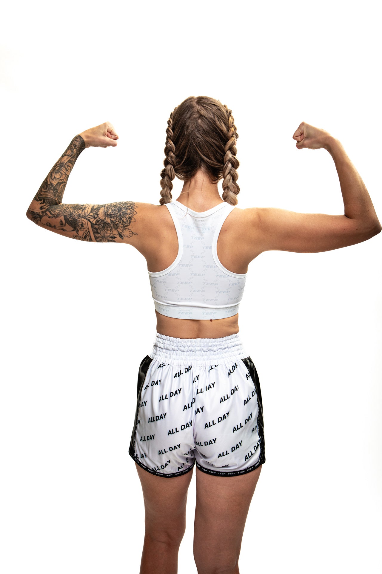 TEEP signature pattern sports bra White