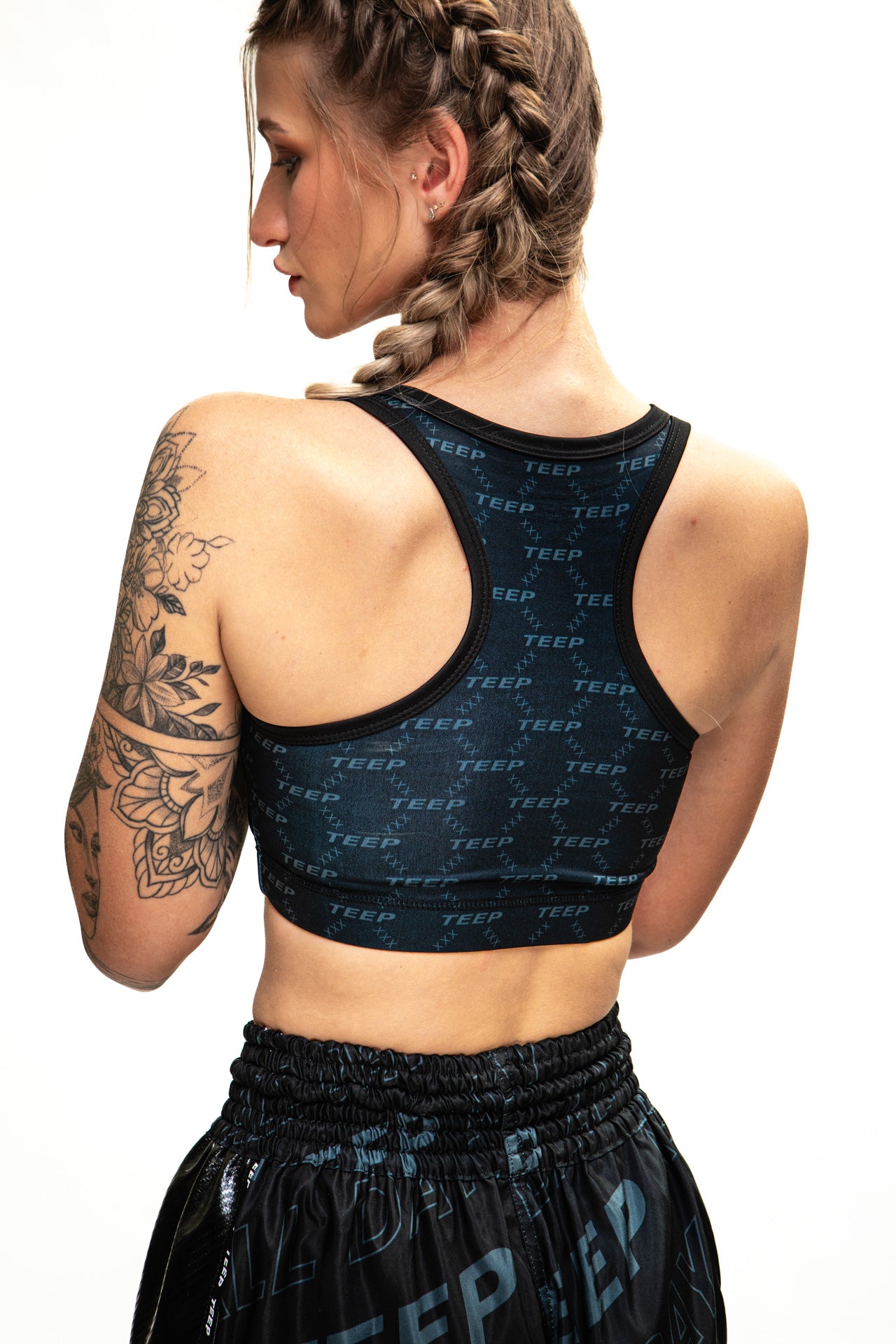 TEEP signature pattern sports bra Black