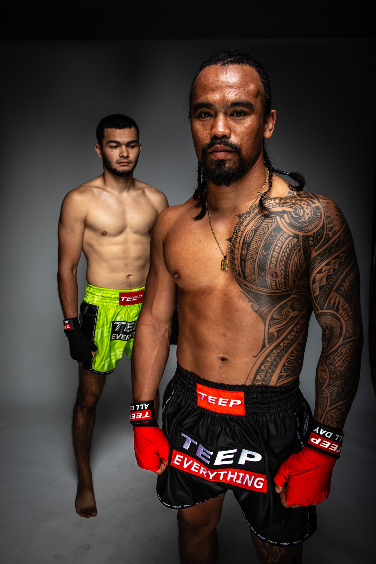 Teep Everything plain black Thai boxing shorts