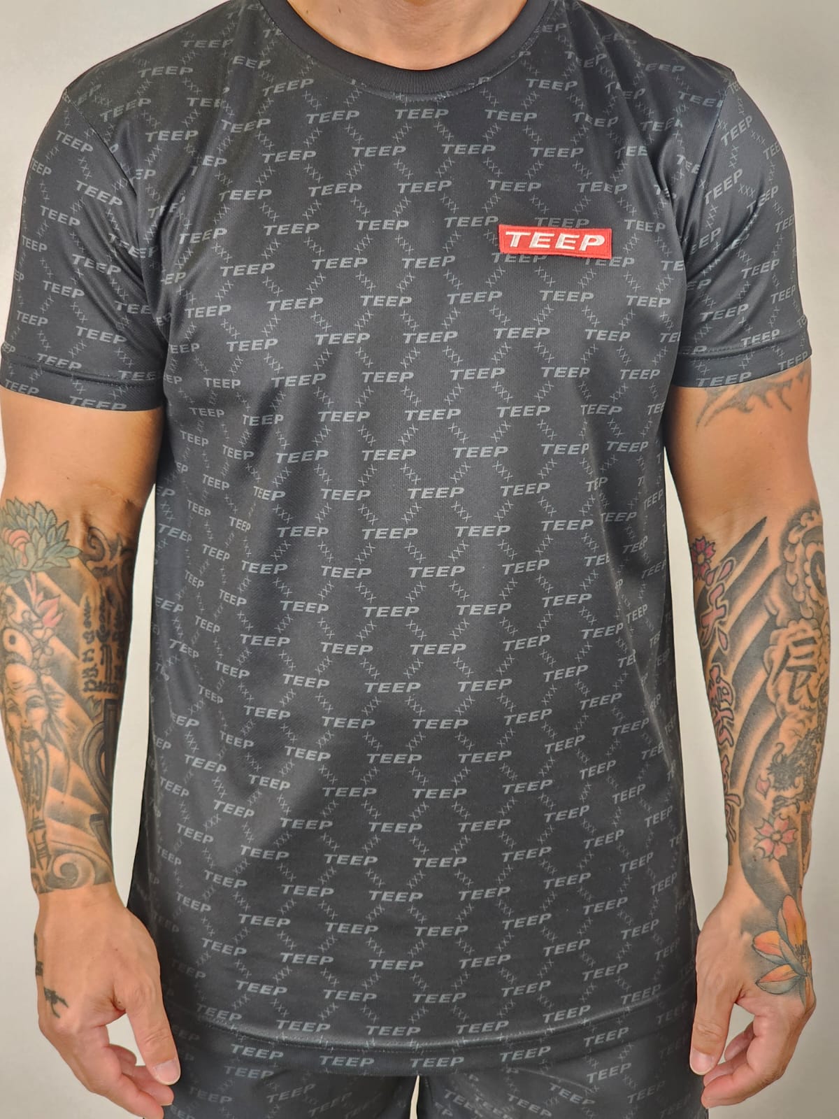TEEP Signature pattern 'Dry-Fit' Casualwear T-Shirt Black