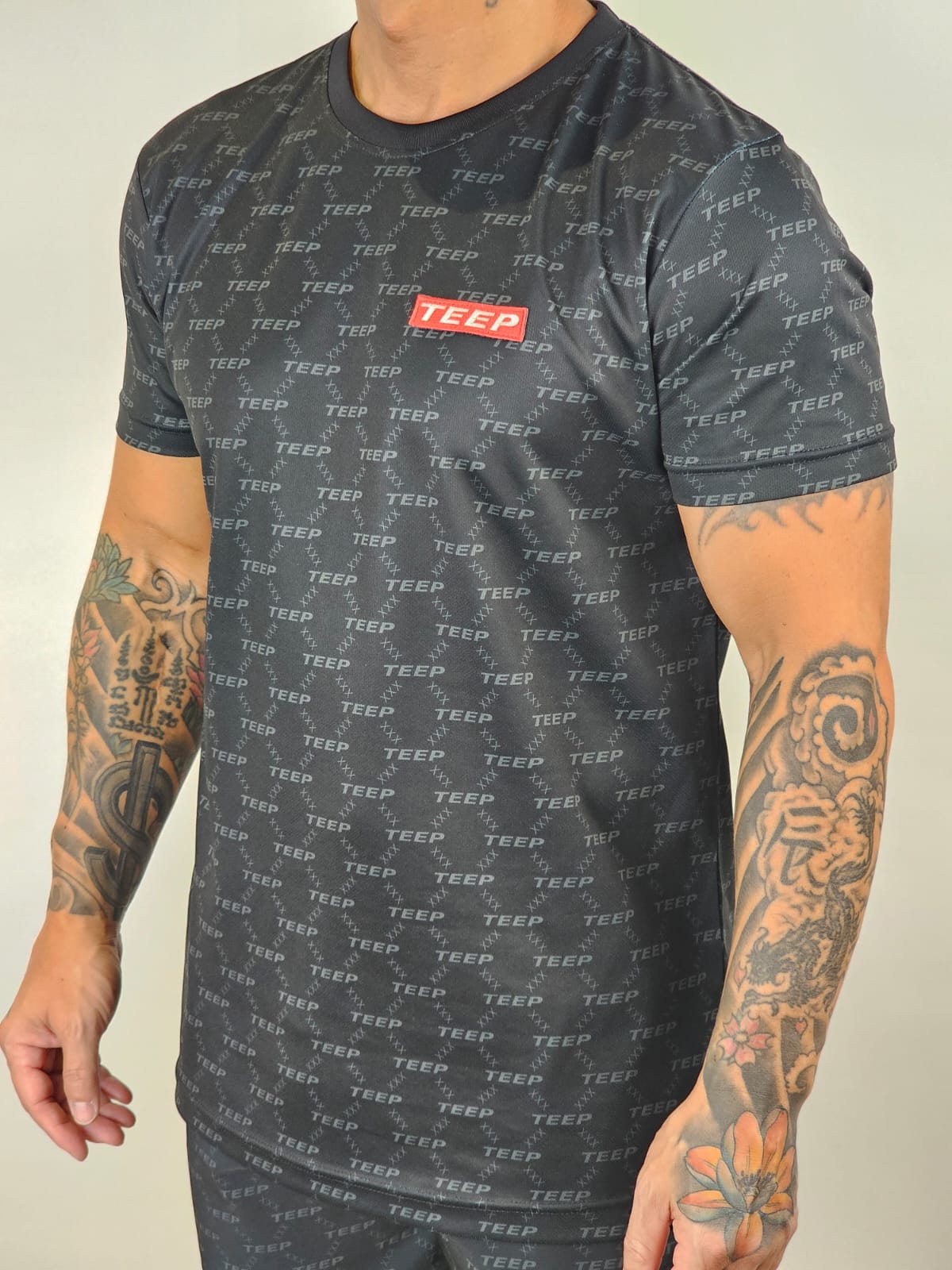TEEP Signature pattern 'Dry-Fit' Casualwear T-Shirt Black