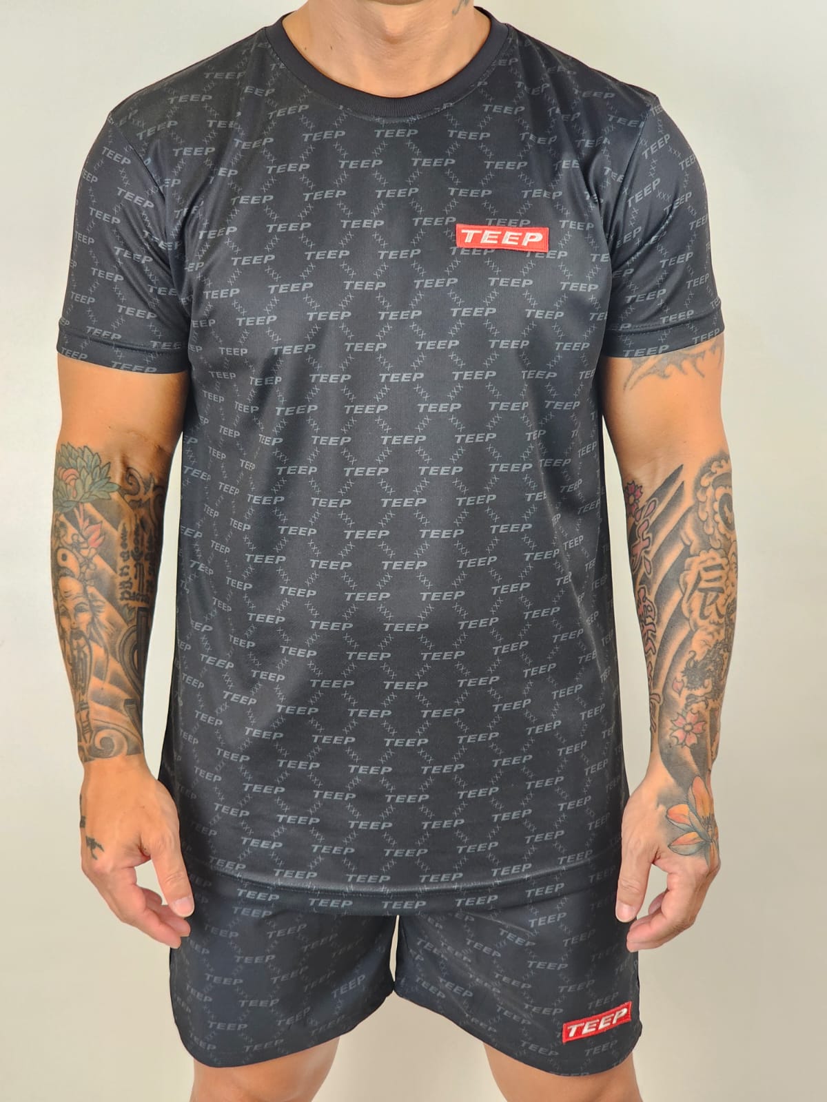 TEEP Signature pattern 'Dry-Fit' Casualwear T-Shirt Black