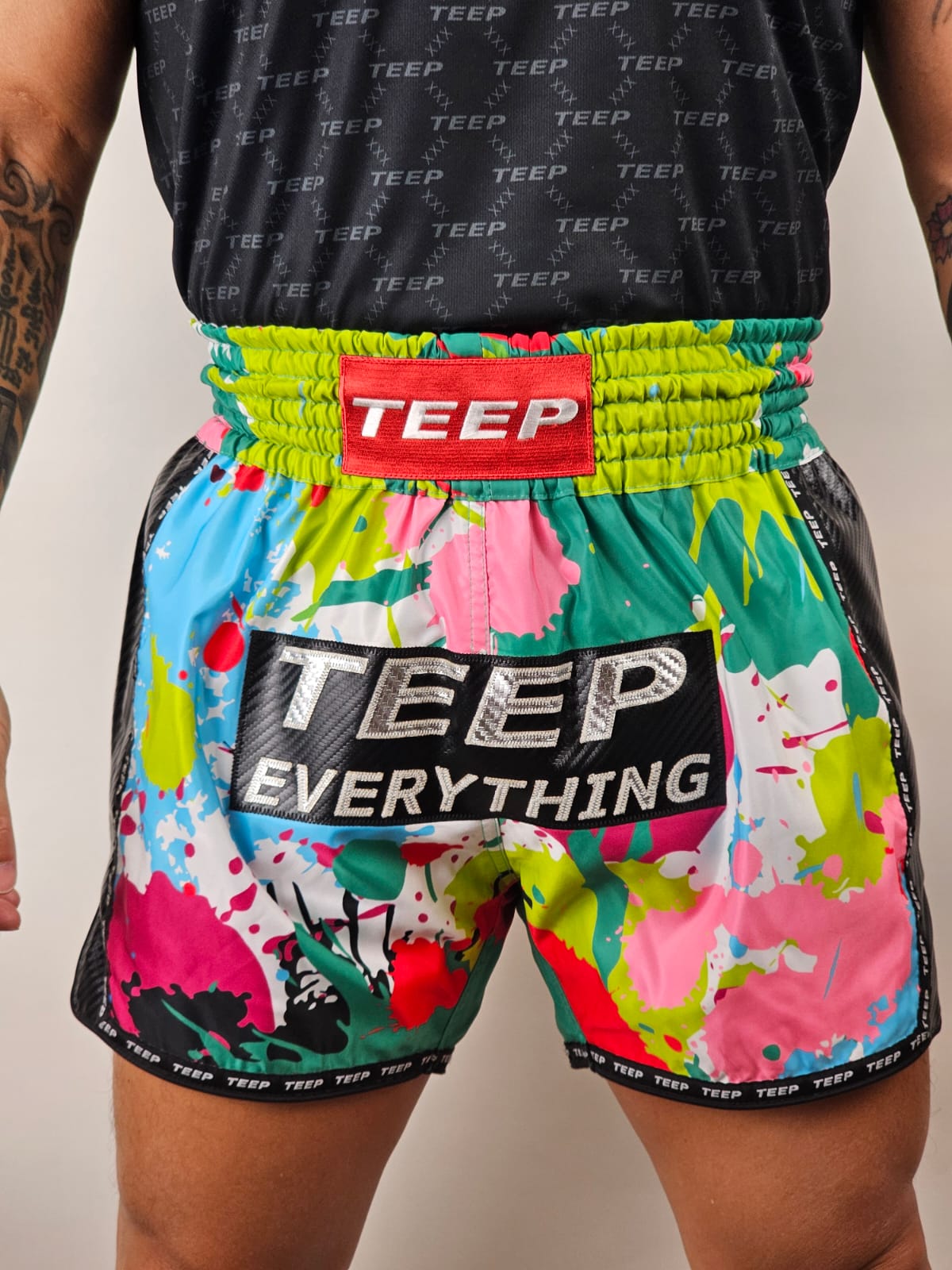 Teep Everything Splash paint Thai boxing shorts