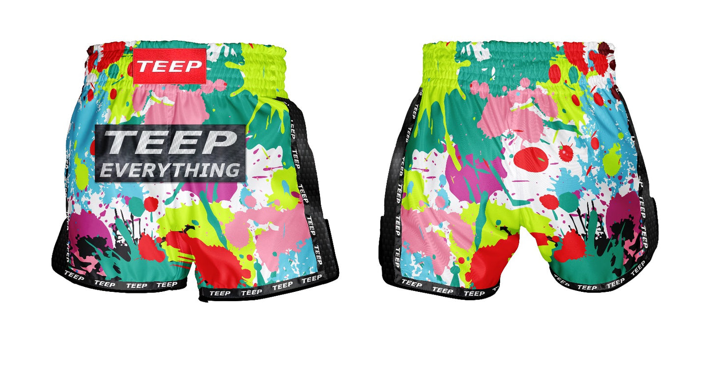 Teep Everything Splash paint Thai boxing shorts