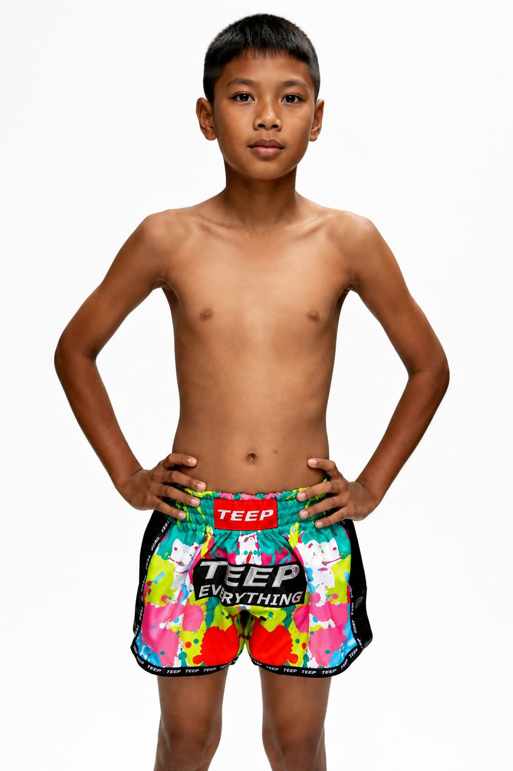 Kids TEEP multi-colour thai boxing shorts