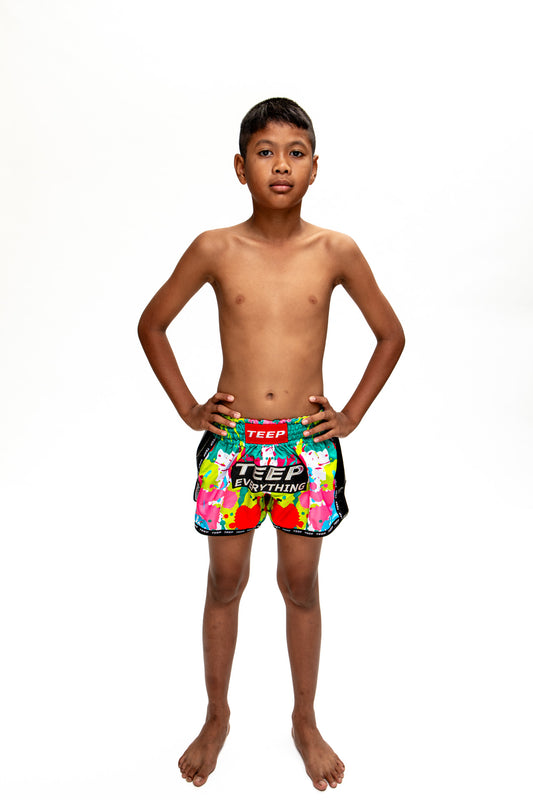 Kids TEEP multi-colour thai boxing shorts