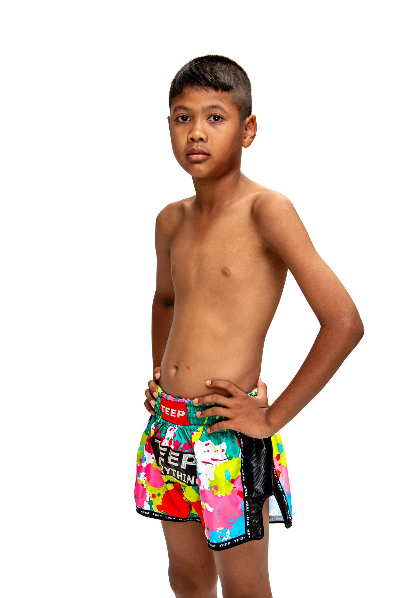 Kids TEEP multi-colour thai boxing shorts