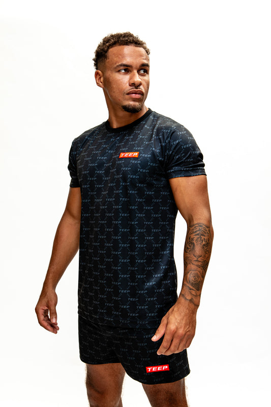 TEEP Signature pattern 'Dry-Fit' Casualwear T-Shirt Black