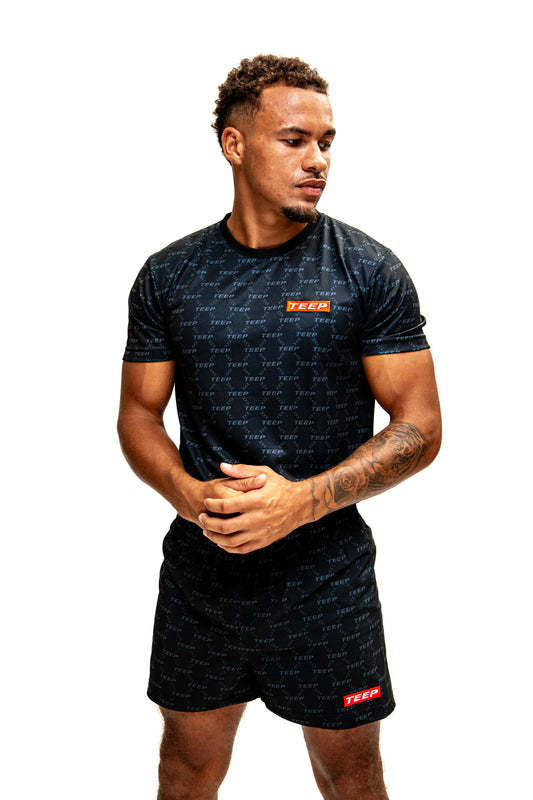 Signature Teep pattern Gym/ Casual shorts Black
