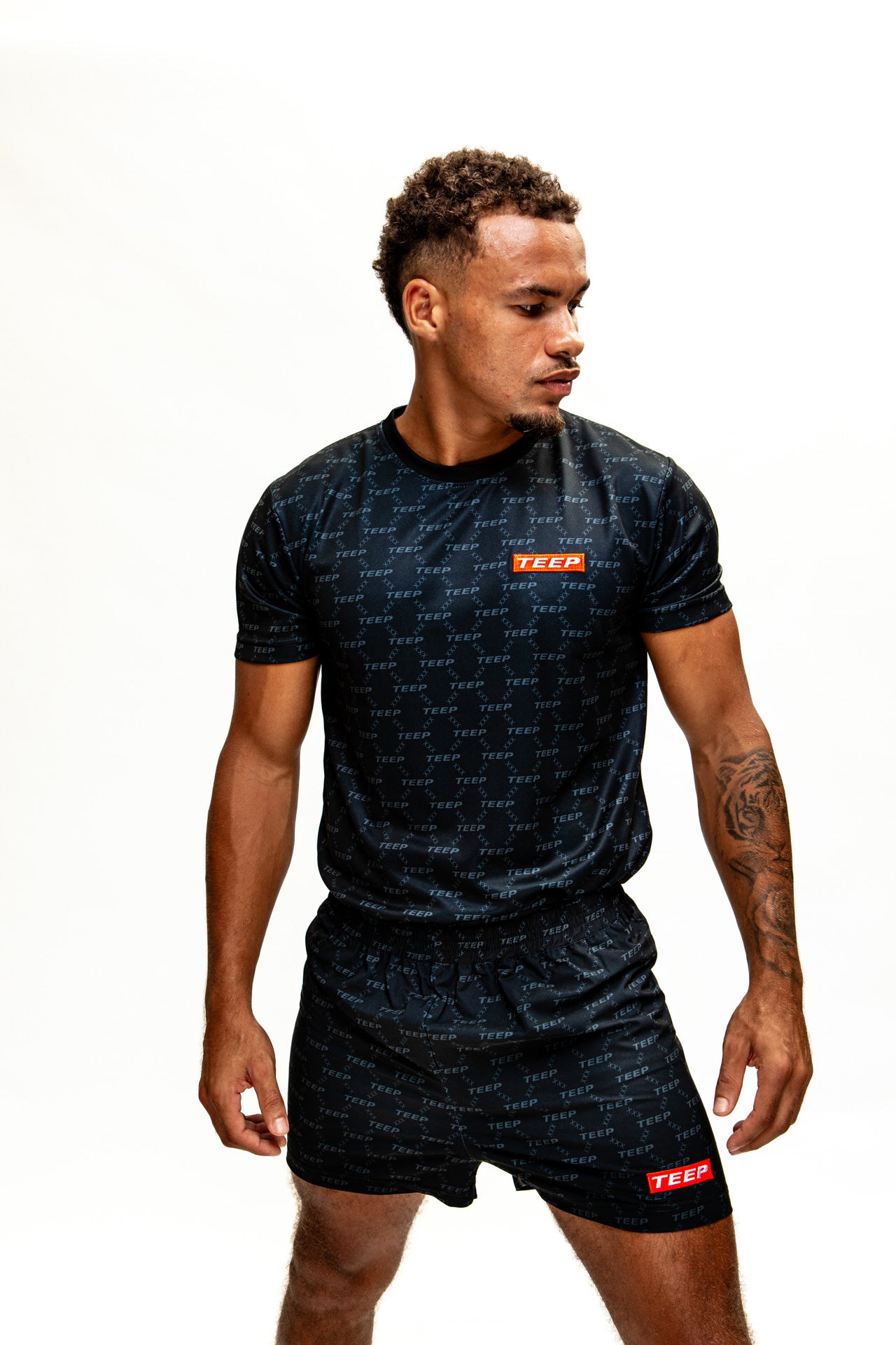 Signature Teep pattern Gym/ Casual shorts Black