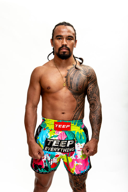 Teep Everything Splash paint Thai boxing shorts