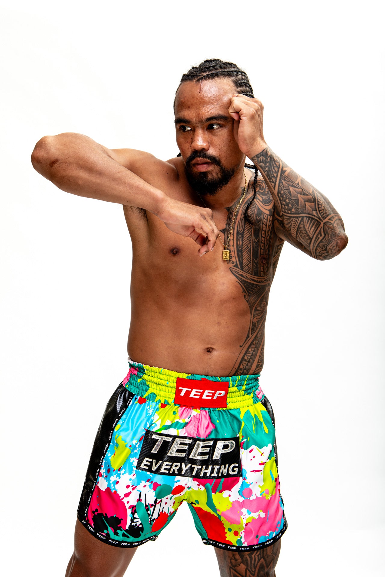 Teep Everything Splash paint Thai boxing shorts
