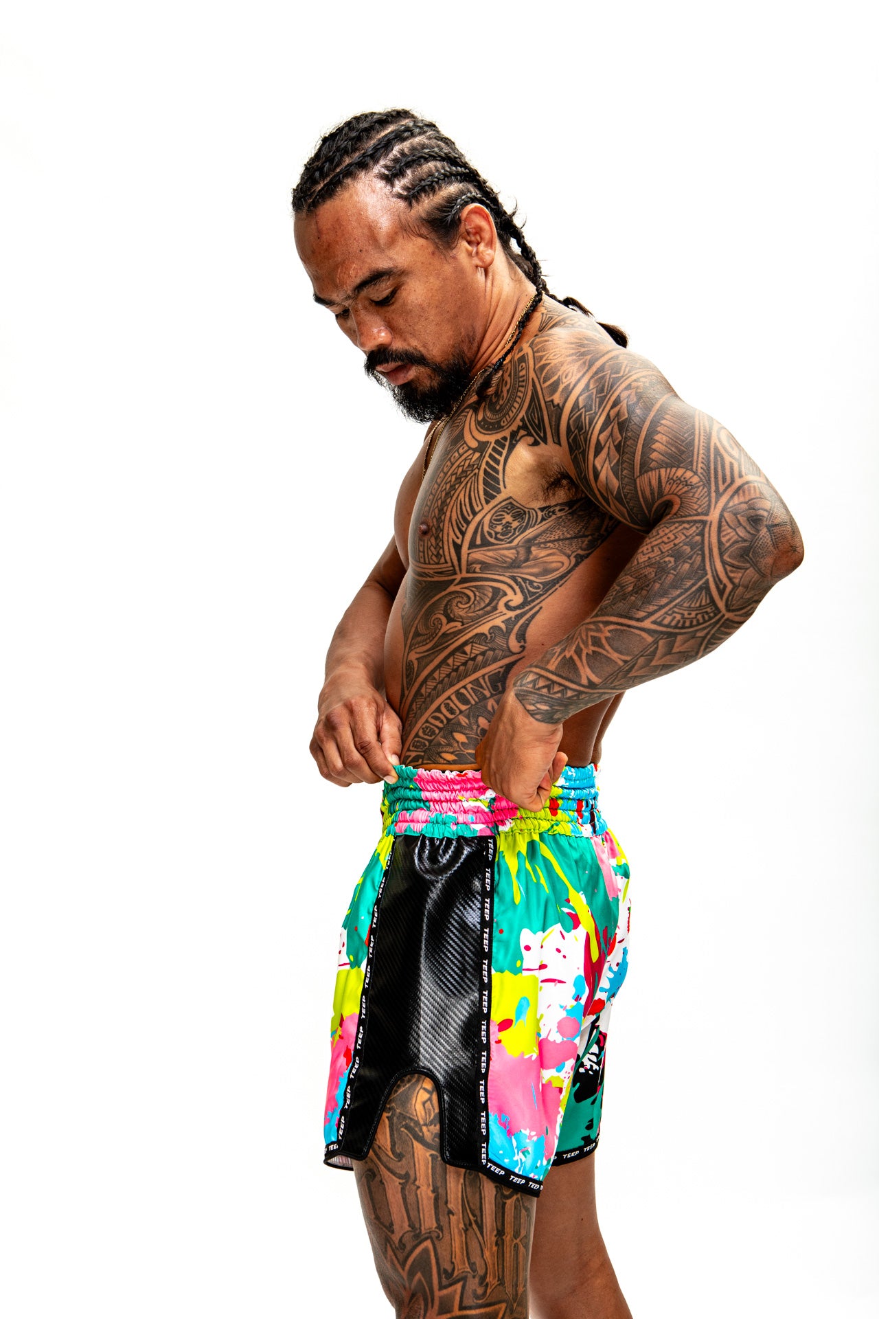 Teep Everything Splash paint Thai boxing shorts